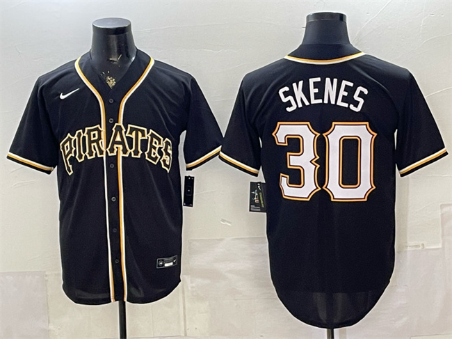 Men's Pittsburgh Pirates #30 Paul Skenes 2026 Fashion Replica Black Out Stitched Baseball Jersey